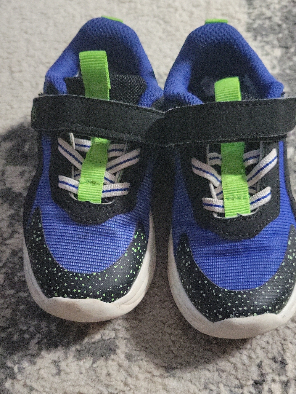 Kids Stride Rite Sneakers - Blue & Neon Green